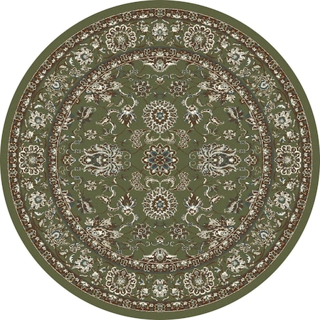 Art Carpet 8 Ft. Arabella Collection Traditional Border Woven Round Area Rug, Green 841864102510